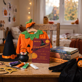 Söt Jack-o'-Lantern & Kostymfest Inbjudningar
