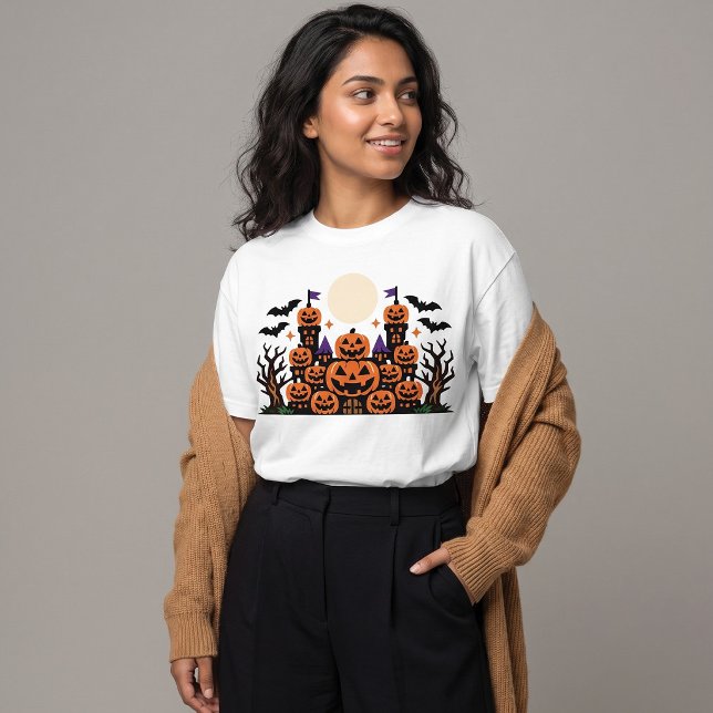 Söt Jack O'Lantern Spökslott Halloween T Shirt (Skapare uppladdad)
