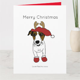Söt Jack Russell Terrier Hund Jul Tomte Kort