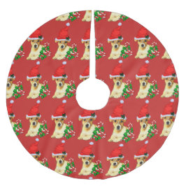 Söt Jack Russell Terrier jul Julgransmatta Borstad Polyester