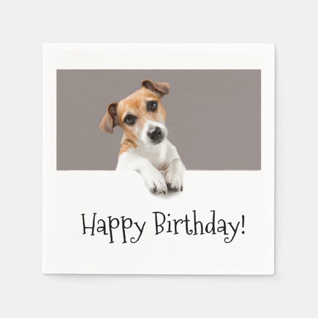Söt Jack Russell-valp Hund Söt Adorable Pappersservett (Framsidan)