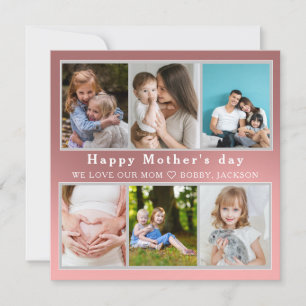 Söt JAG ÄLSKAR DIG MAMMA Glad mors dag fotokollage Julkort