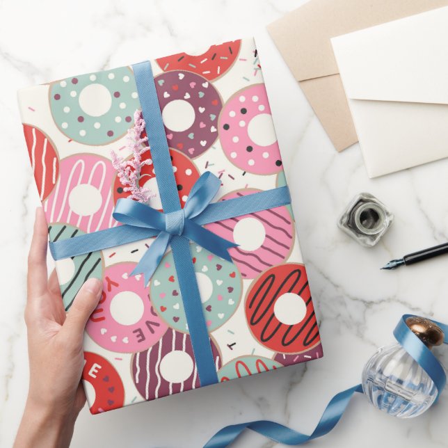 Söt Jag älskar Dig Munkar Inpackningspapper Presentpapper (Gifting)