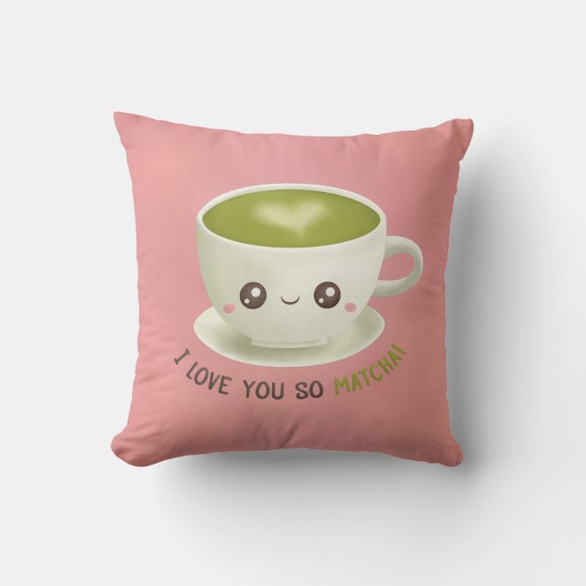 Söt Jag Älskar Dig Så Mycket Matcha Puns Kastkudde Kudde (Framsida)