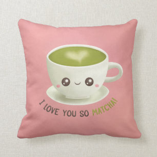 Söt Jag Älskar Dig Så Mycket Matcha Puns Kastkudde Kudde