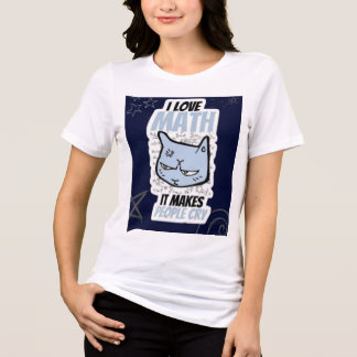 Söt Jag Älskar Matte Katt T-Shirt för Matematikäls
