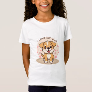 Söt Jag älskar min hund Valpälskare Anpassad text T Shirt