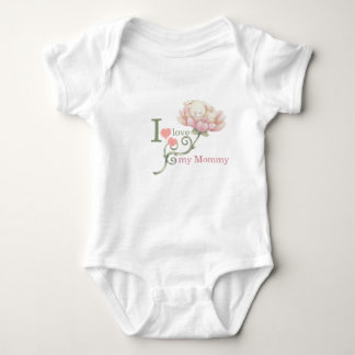 Söt "Jag älskar min mamma" kanin blomma T Shirt