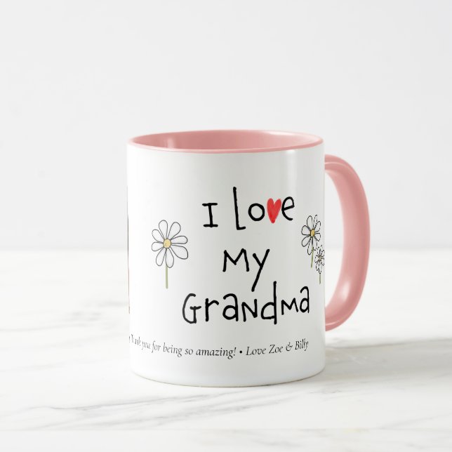 Söt Jag älskar min mormor 1 Foto Anpassad kopp (Framsida höger)