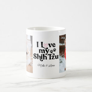 Söt jag älskar min Shih Tzu-hund 2 foto mall Kaffemugg