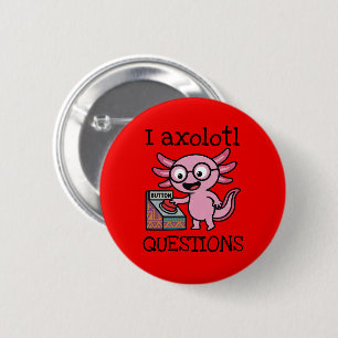 Söt jag Axolotl Frågor aztec Oh Nej röd knapp