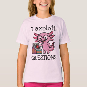 Söt jag Axolotl Frågor aztec Oh Nej röd knapp T Shirt