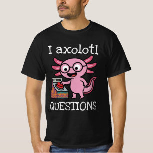 Söt jag Axolotl Frågor aztec Oh Nej röd knapp T Shirt