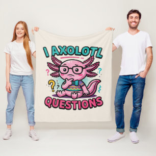 Söt jag Axolotl Frågor aztekisk nörd med glasögon Fleecefilt