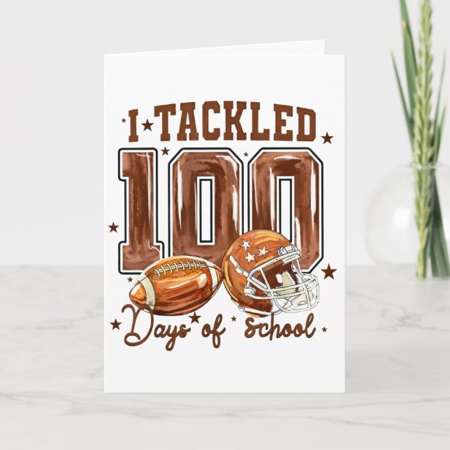 Söt jag klarade 100 dagars skol fotboll barn kort (Framsida)