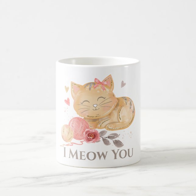 Söt Jag Mjaukar Dig Katt Kaffe Mugg (Center)