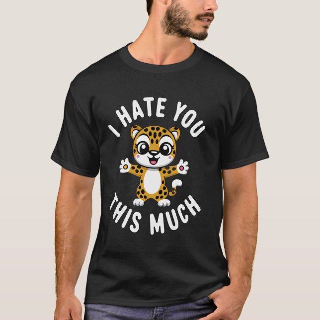 Söt Jaguar med öppna armar T Shirt (Framsida)