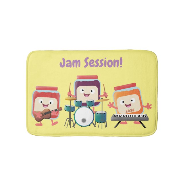 Söt jam session tecknad musiker humor badrumsmatta (Framsidan)