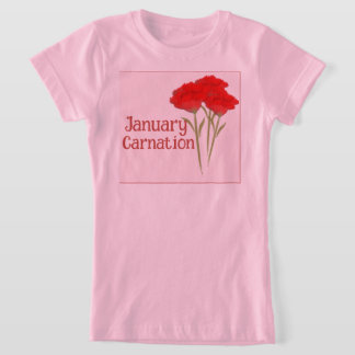 Söt januari nejlikafödelsedagspresent för barn t shirt