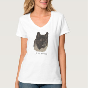 Söt japanakita hund porträtt med akita slogan t-shirt