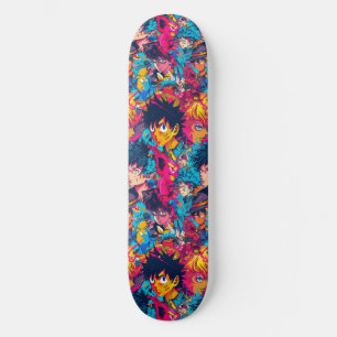 Söt japansk anime-manga-mönster skateboard