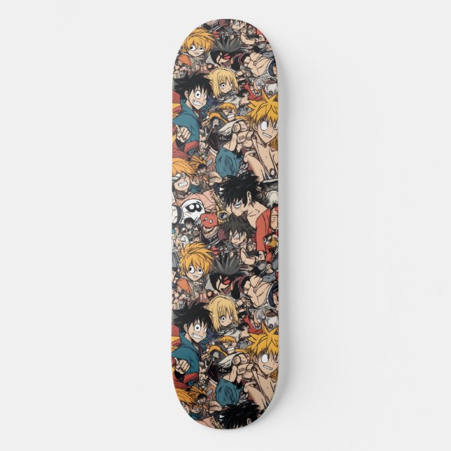 Söt japansk anime-manga-mönster skateboard (Framsida)
