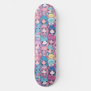 Söt japansk anime-tjej mönster skateboard