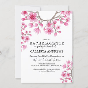 Söt Japansk Cherry Blommar Blommigt Bachelorette Inbjudningar