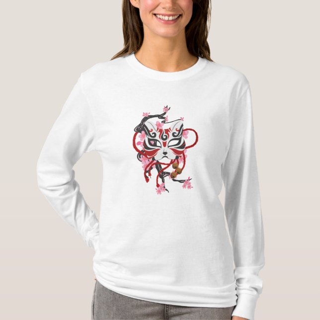 Söt japansk mask t shirt (Framsida)