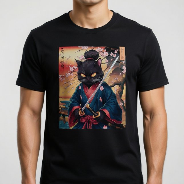 Söt japansk samurajkatt  t shirt (Skapare uppladdad)