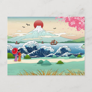 Söt Japansk vykort