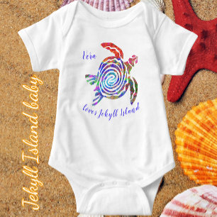 Söt Jekyll Island Georgia Färgstark Havssköldpadda T Shirt