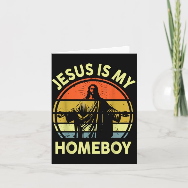 Söt Jesus Hemmapojke Retro Kristen Religiös Kort (Framsida)