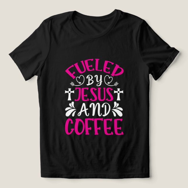 Söt Jesus kaffe ord konst  T Shirt (Design Framsida)