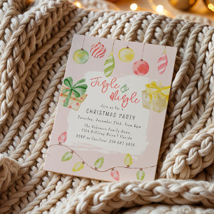Söt Jingle & Mingle Rosa Julfest Inbjudningar