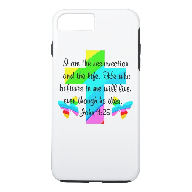 SÖT JOHN 11:25 RAINBOWS AND BUTTERFLIES Case-Mate iPhone SKAL (Baksida)