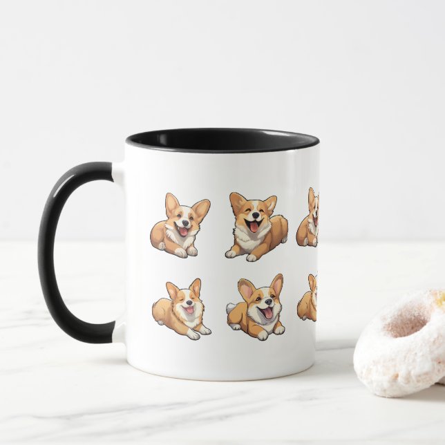 söt jolly corgi puppy hundar Mugg (Med munk)