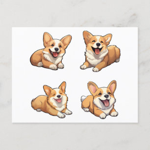Söt jolly corgi puppy hundar vykort