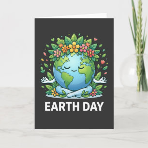Söt jorddags-tröja Blommig planet blommig krona Kort