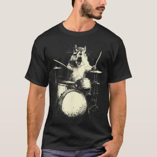 Söt jordekorre som trummar Rolig musik Hund T Shirt