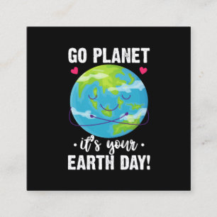 Söt jordens dag gå planet det är din jorddag fyrkantigt visitkort