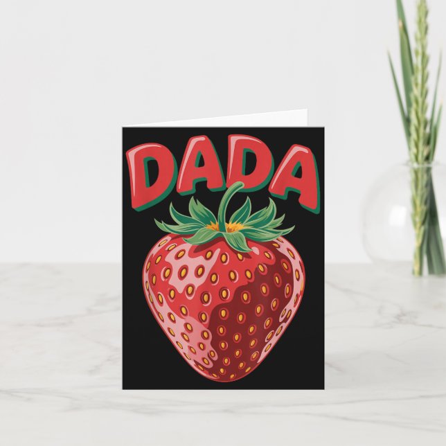 Söt jordgubb Daddy-design för roliga pappor Kort (Framsida)