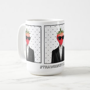 Söt jordgubbe i solglasögon-mugg kaffemugg