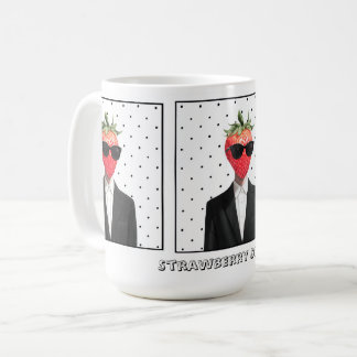 Söt jordgubbe i solglasögon-mugg kaffemugg