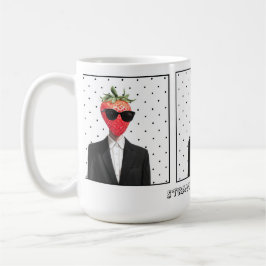 Söt jordgubbe i solglasögon-mugg kaffemugg
