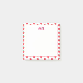 Söt Jordgubbe Kawaii Älskare Estetiskt Mönster Post-it Block