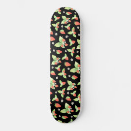 Söt Jordgubbe Vattenfärg Botanisk Mönster Mini Skateboard Bräda 18,5 Cm
