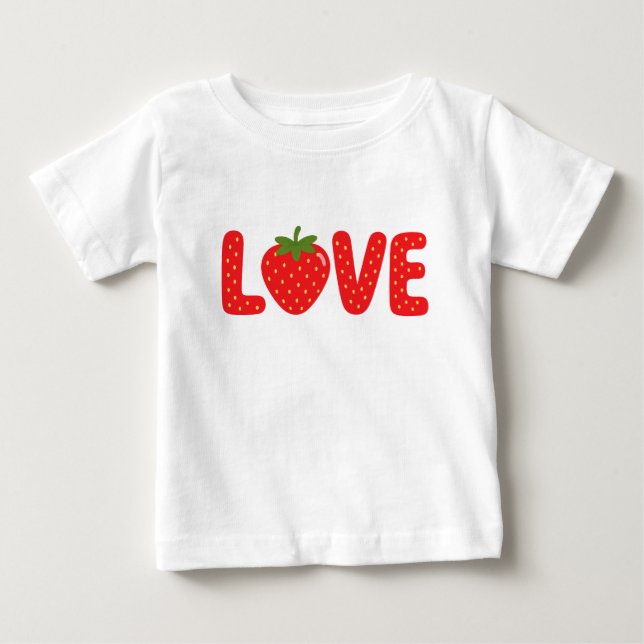 Söt Jordgubbs-LOVE Barn T-Shirt (Framsida)