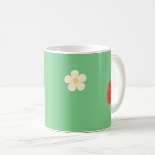 söt jordgubbsblommig kaffemugg. kaffemugg (Framsida höger)