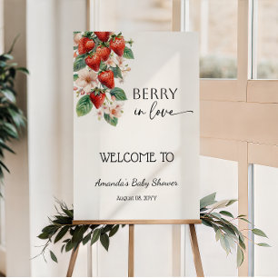 Söt jordgubbsbröllopsdusch för Berry in Love Poster